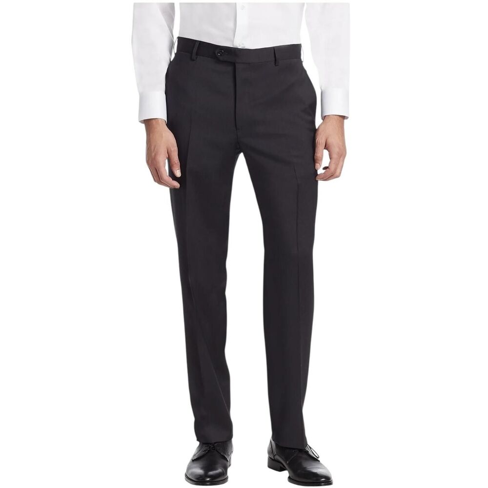 Armani Exchange Dress Pants Mens 32 Regular Black Linen Blend Classic Trousers